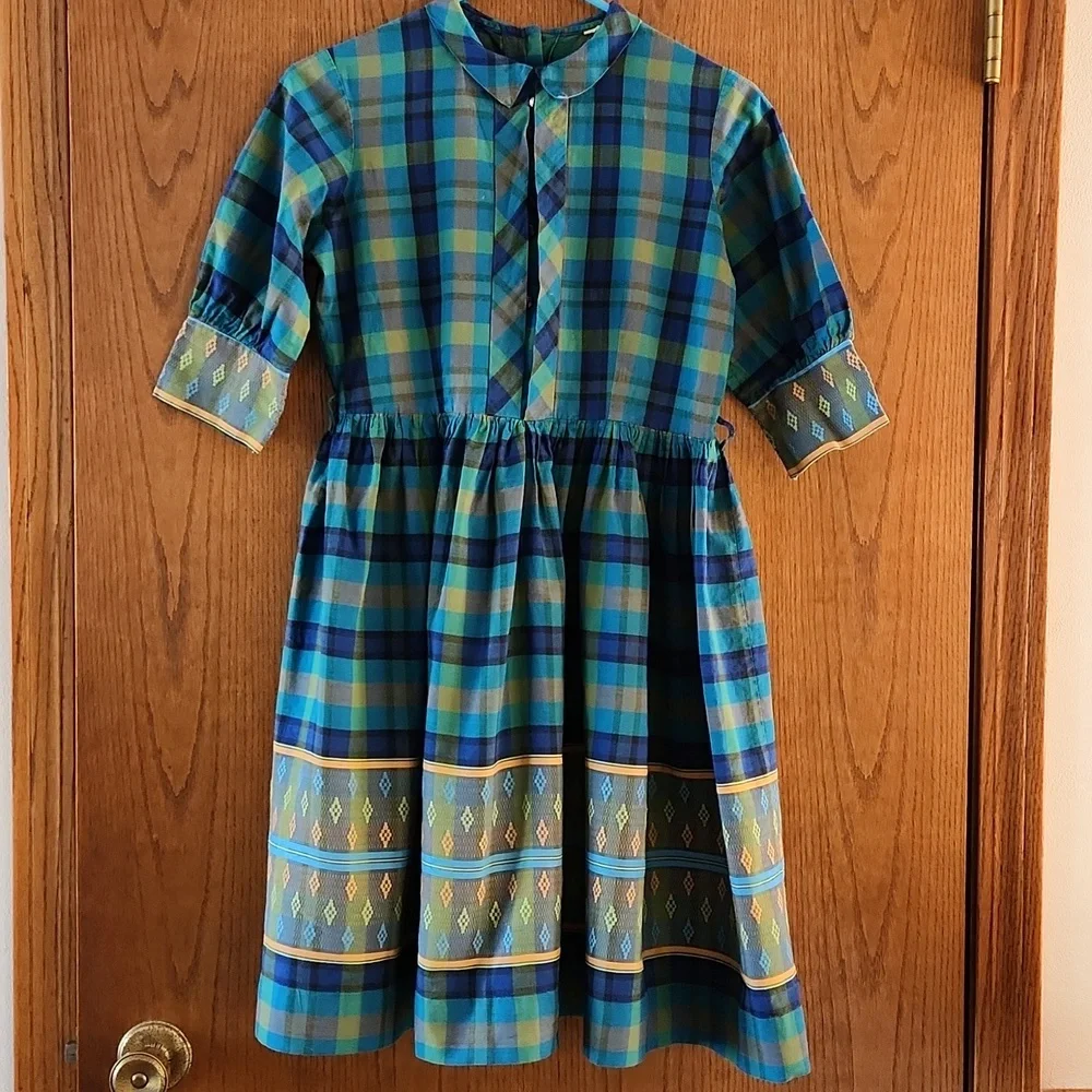 Vintage Junior/Misses border dress - Picture 1 of 7